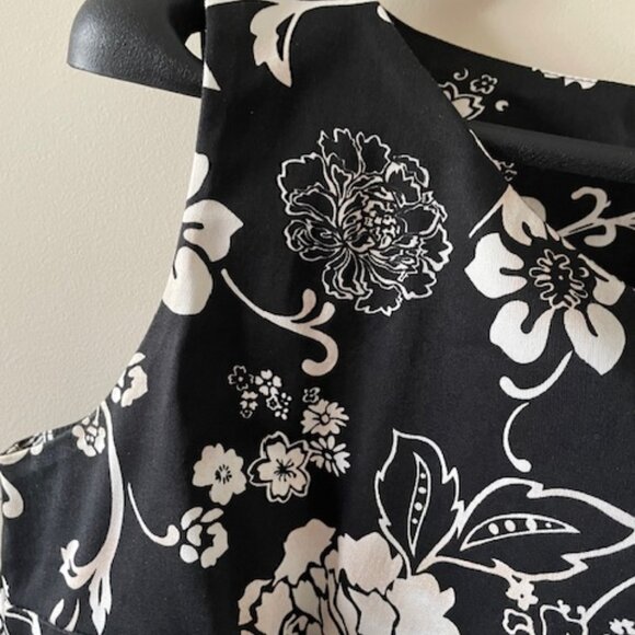 Studio Petite   Sheath Sleeveless Black and White Floral Size 10 - Picture 2 of 7